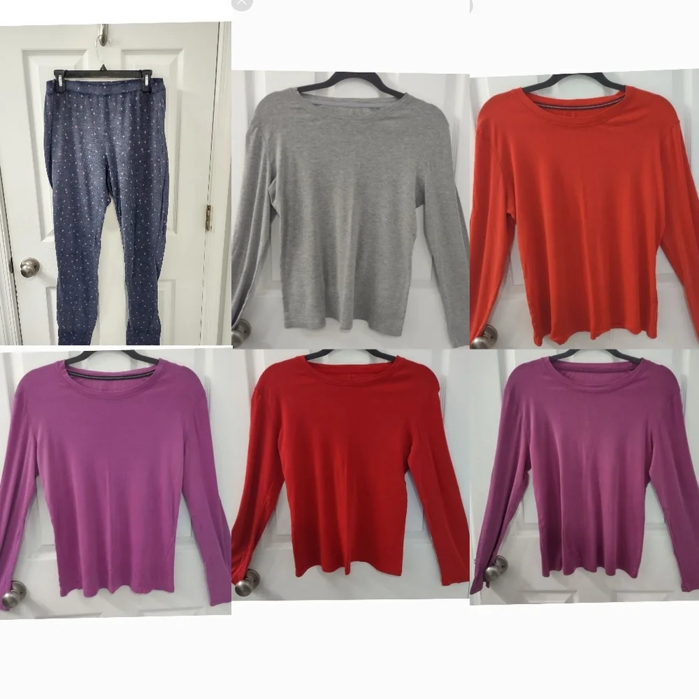 6-pack Sonoma Pajama Crew Neck Long Sleeve Tops & Joggers Sizes M, L